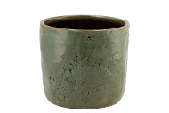 IRON STONE GREEN GLAZED POT 16X15CM