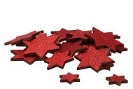 NATUUR STER SCHORS RED GLITTER 24ST.