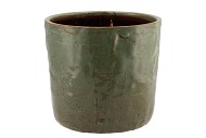 IRON STONE GREEN GLAZED POT 21X19CM