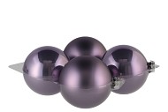 GLASS BALL ROSTED LILA 100MM P/4