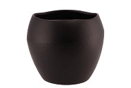 AMARAH BLACK POT SPHERE SHADED 23X20CM