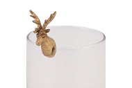 DECO HANGING DEER 4X3X7CM GOUD NM