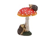 HEDGEHOGS 2 POLY ON MUSHROOM 7X7X11CM P/1