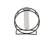 METAL RACK GREY CIRCLE GLASS TUBE 5X12CM