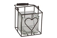 METAL RACK SQUARE HEART 12X12X24CM