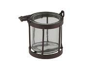 METAL RACK GREY LANTERN 8X8X19CM