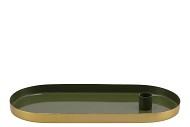 MARRAKECH OLIVE CANDLE PLATE OVAL 30X14X2,5CM