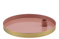 MARRAKECH PINK CANDLE PLATE ROUND 22X2,5CM