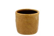 IRON STONE YELLOW GLAZED POT 9X8CM
