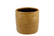 IRON STONE YELLOW GLAZED POT 12X11CM NM