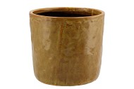 IRON STONE YELLOW GLAZED POT 21X19CM NM