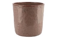 IRON STONE OLD PINK GLAZED POT 24X23CM