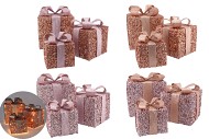 SPARKLE GIFTBOX NUDE MIX LED S/3 25X20CM NM