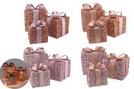 SPARKLE NUDE MIX GIFTBOX WITH LED S/3 25X20CM
