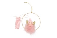 FLUFFY ENGEL HANGEND OLD PINK 17X4X31CM