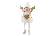 FLUFFY ENGEL STAAND WHITE/GOLD 17X10X35CM