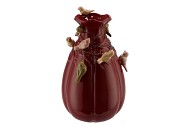 BIRD VASE BORDEAUX 22X25X37CM