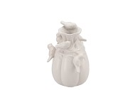 BIRD VASE MAT WHITE 12X12X15CM