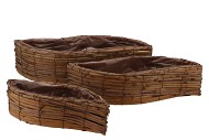 WICKER PLANTER LEAF 42X21X12CM S/3