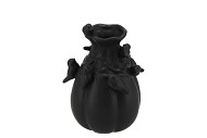 BIRD VASE MAT BLACK 13X13X19CM