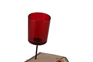 PICK GLASS CUP RED 8CM P/1