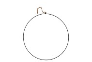 METAL CIRCLE BLACK WITH ROPE 38CM