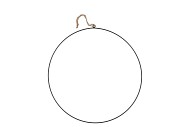 METAL CIRCLE BLACK WITH ROPE 38CM