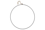 METAL CIRCLE BLACK WITH ROPE 48CM