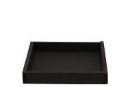 WOOD TRAY BLACK 20X20X3CM