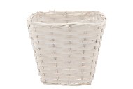 WICKER BASKET POT SQUARE WHITE 22X20X20CM