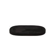 WOOD TRAY BLACK 24X14X2CM