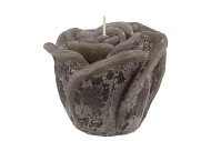 CANDLE ROOS DARK GREEN 11X9CM