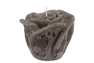 CANDLE ROOS DARK GREEN 11X9CM