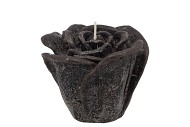 CANDLE ROOS BLACK 11X9CM