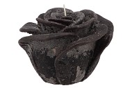 CANDLE ROOS BLACK 14X12CM