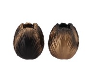 TOULON BLACK/GOLD VASE ASS P/1 11X11X12CM
