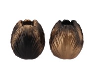 TOULON BLACK/GOLD VASE ASS P/1 14X14X16CM