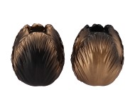 TOULON BLACK/GOLD VASE ASS P/1 16X16X18CM