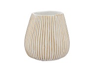 STRIPES WHITE GOLD POT 12X13CM NM