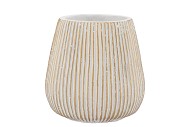 STRIPES WHITE GOLD POT 14X15CM NM