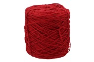 RUBAN CORDE LIN JUTE / ROUGE / 3,5 MM / 1 KG 
