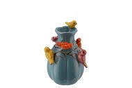 BIRD VASE BLUE 12X12X15CM