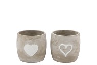 LOVE AMORE WHITE POT ASS P/1 12X12X11CM