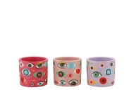 ILLUSION EYE PINK MIX CONCRETE POT 8X8X8CM