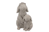 EASTER RABBIT STONE CROWN 14X10X20CM