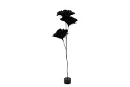 SILK FEATHER FLOWER BLACK 3 OP VOET 45CM NM