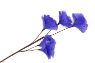 SILK FEATHER FLOWER PURPLE 5 OP STEEL 85CM NM