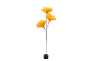 SILK FEATHER FLOWER YELLOW 3 OP VOET 45CM NM