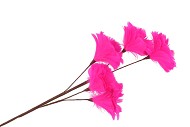 SILK FEATHER FLOWER FUCHSIA 5 OP STEEL 85CM NM