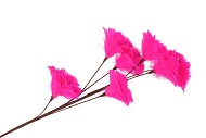 SILK FEATHER FLOWER FUCHSIA 7 OP STEEL 95CM NM